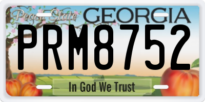 GA license plate PRM8752