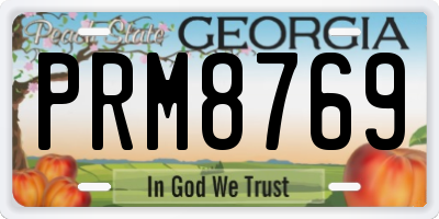GA license plate PRM8769
