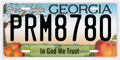 GA license plate PRM8780