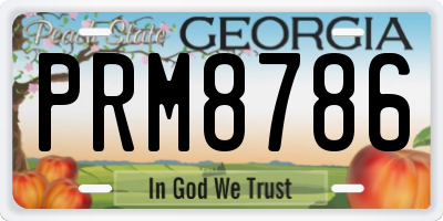 GA license plate PRM8786