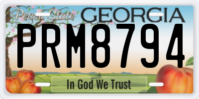 GA license plate PRM8794