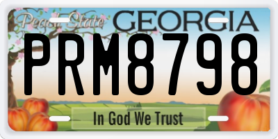 GA license plate PRM8798