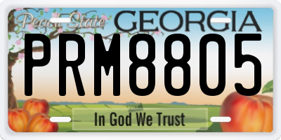 GA license plate PRM8805
