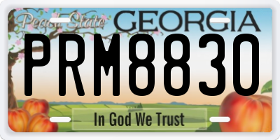 GA license plate PRM8830