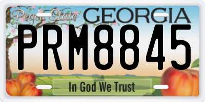 GA license plate PRM8845