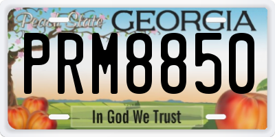 GA license plate PRM8850
