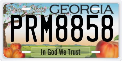 GA license plate PRM8858