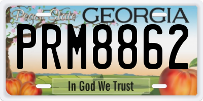 GA license plate PRM8862