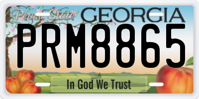GA license plate PRM8865