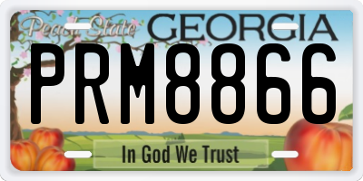 GA license plate PRM8866