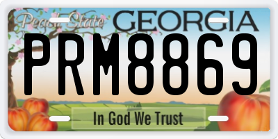 GA license plate PRM8869