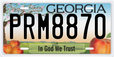 GA license plate PRM8870