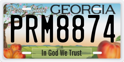 GA license plate PRM8874