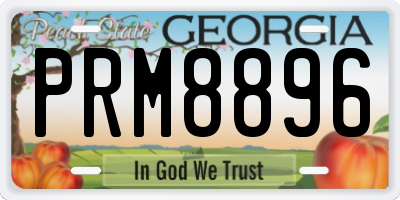 GA license plate PRM8896
