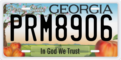 GA license plate PRM8906