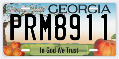 GA license plate PRM8911