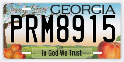 GA license plate PRM8915