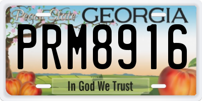 GA license plate PRM8916