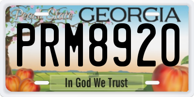 GA license plate PRM8920