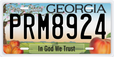 GA license plate PRM8924