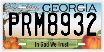 GA license plate PRM8932