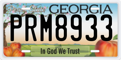 GA license plate PRM8933