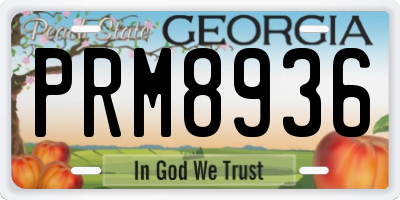 GA license plate PRM8936