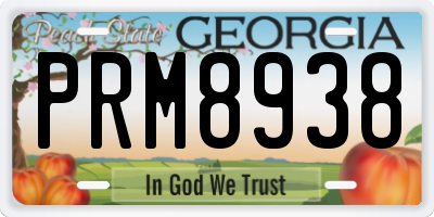 GA license plate PRM8938