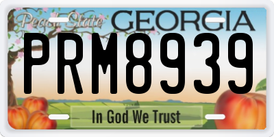 GA license plate PRM8939