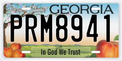 GA license plate PRM8941