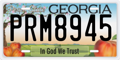 GA license plate PRM8945