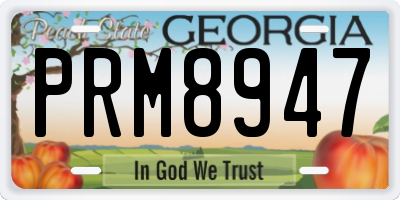 GA license plate PRM8947