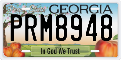 GA license plate PRM8948