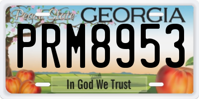GA license plate PRM8953