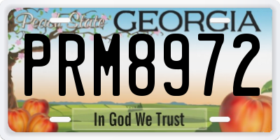 GA license plate PRM8972