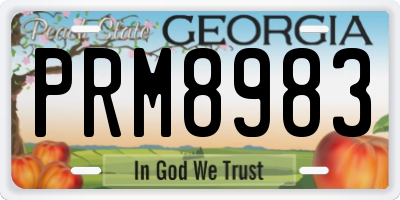GA license plate PRM8983