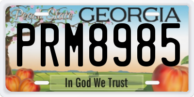GA license plate PRM8985