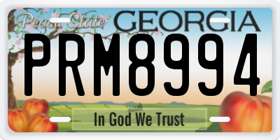 GA license plate PRM8994
