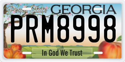 GA license plate PRM8998