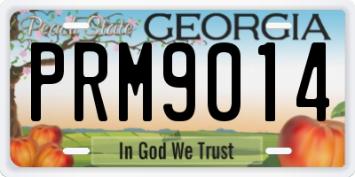 GA license plate PRM9014