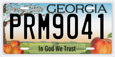 GA license plate PRM9041