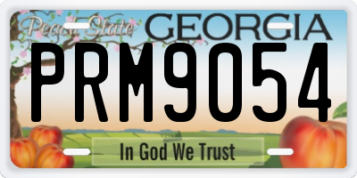 GA license plate PRM9054