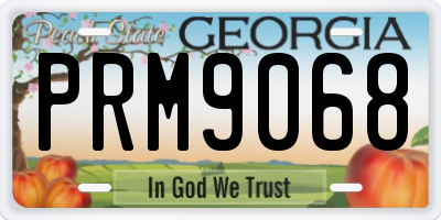 GA license plate PRM9068