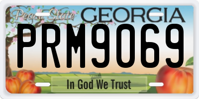 GA license plate PRM9069