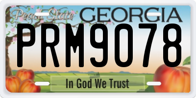 GA license plate PRM9078