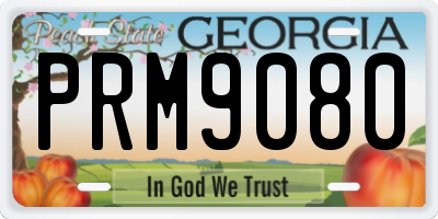 GA license plate PRM9080