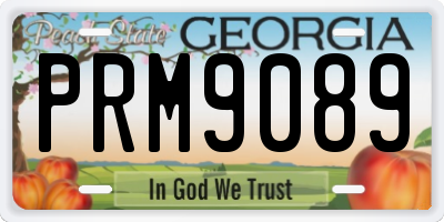 GA license plate PRM9089