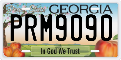 GA license plate PRM9090