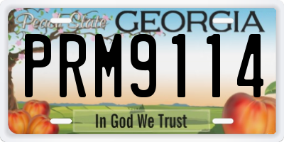 GA license plate PRM9114