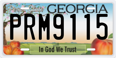 GA license plate PRM9115